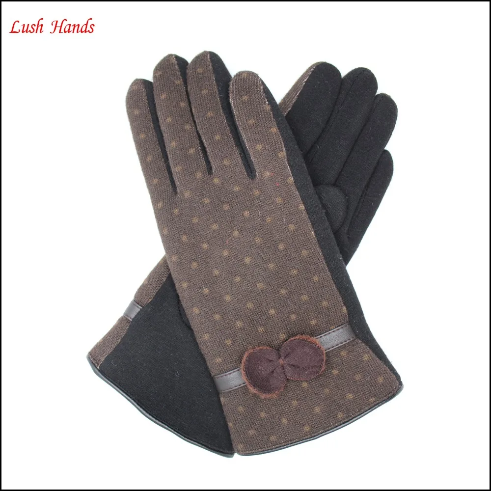 cheap women's Brown Swallow Gird and black velvet gloves with black bow