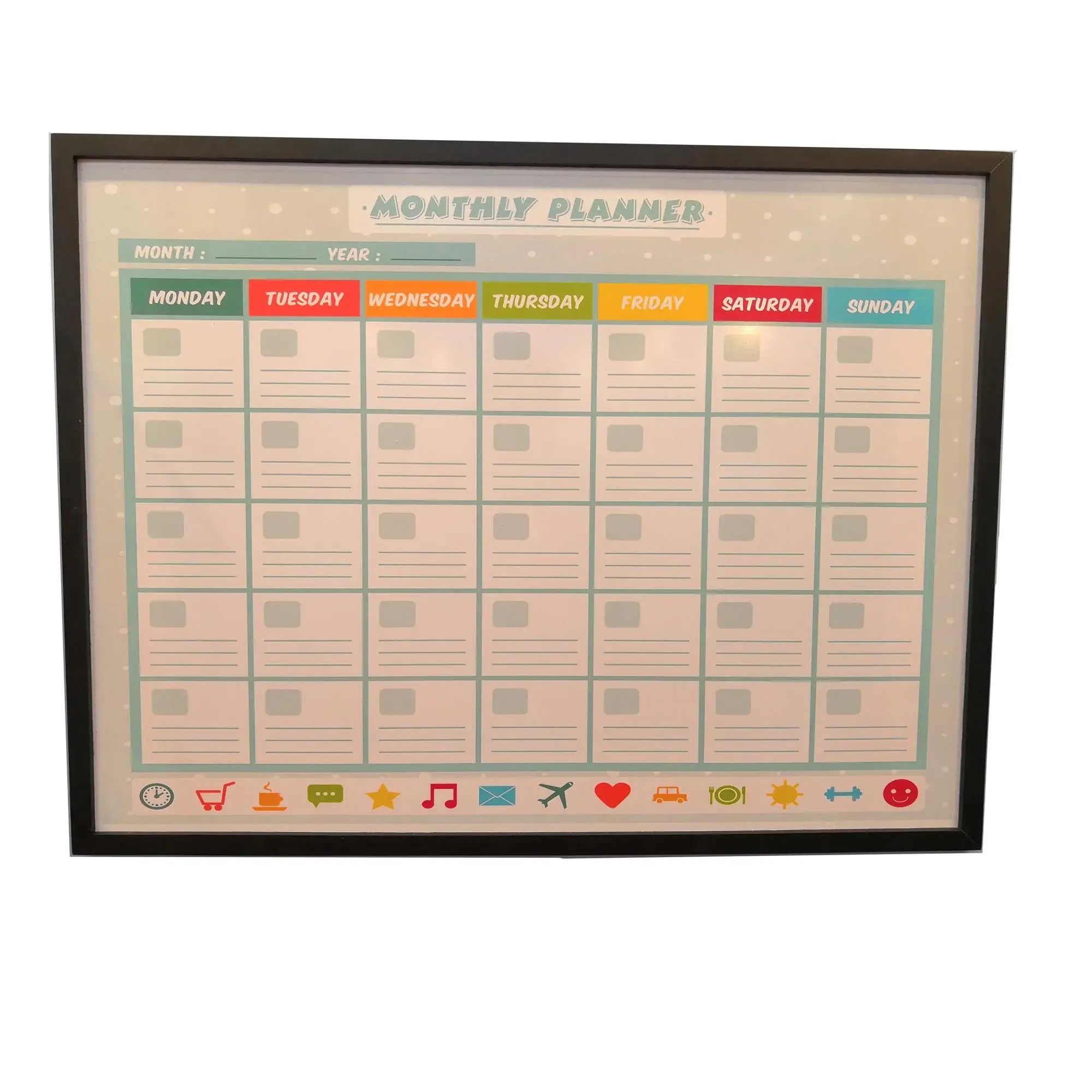 Printed Whiteboard Monthy Planner Week Planner Calendar Customized ...