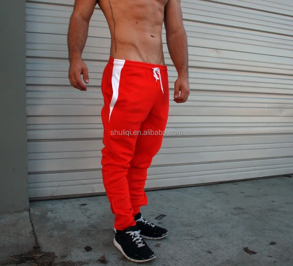 red jogger pants men