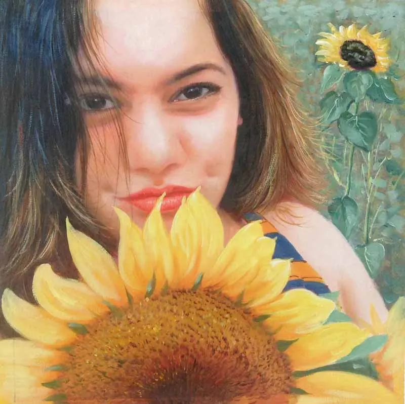 8x10 canvas painting kit, sunflower and