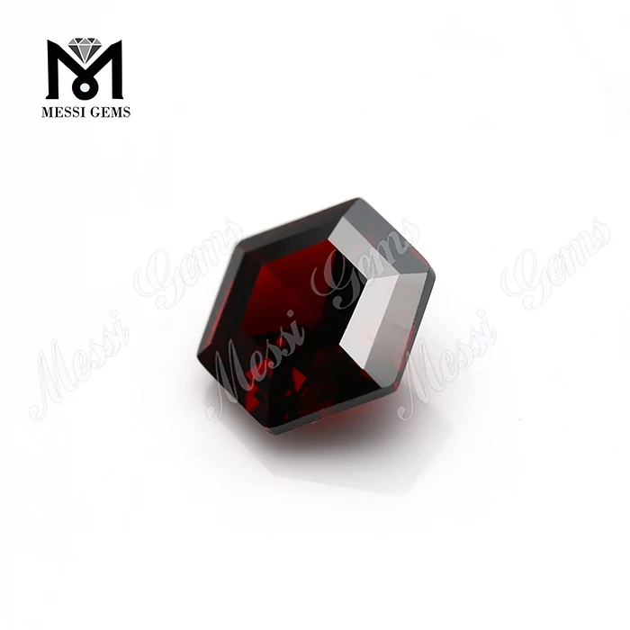 hexagon shape stones synthetic zircon diamond stones in garnet color