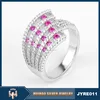 factory directly customized micro setting 925 silver multi-color cz rings for ladies