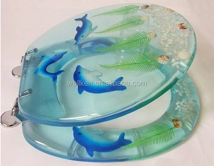 clear toilet seats with designs