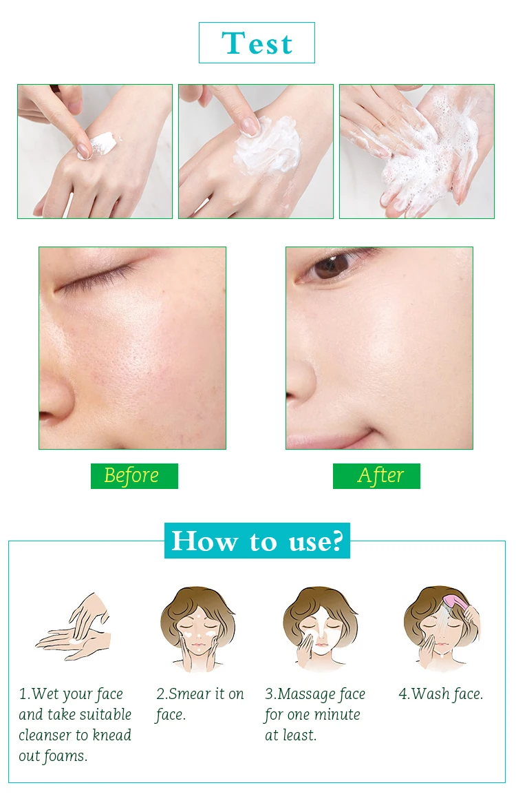 Face use deep cleansing oil-control green tea best cleanser for oily skin