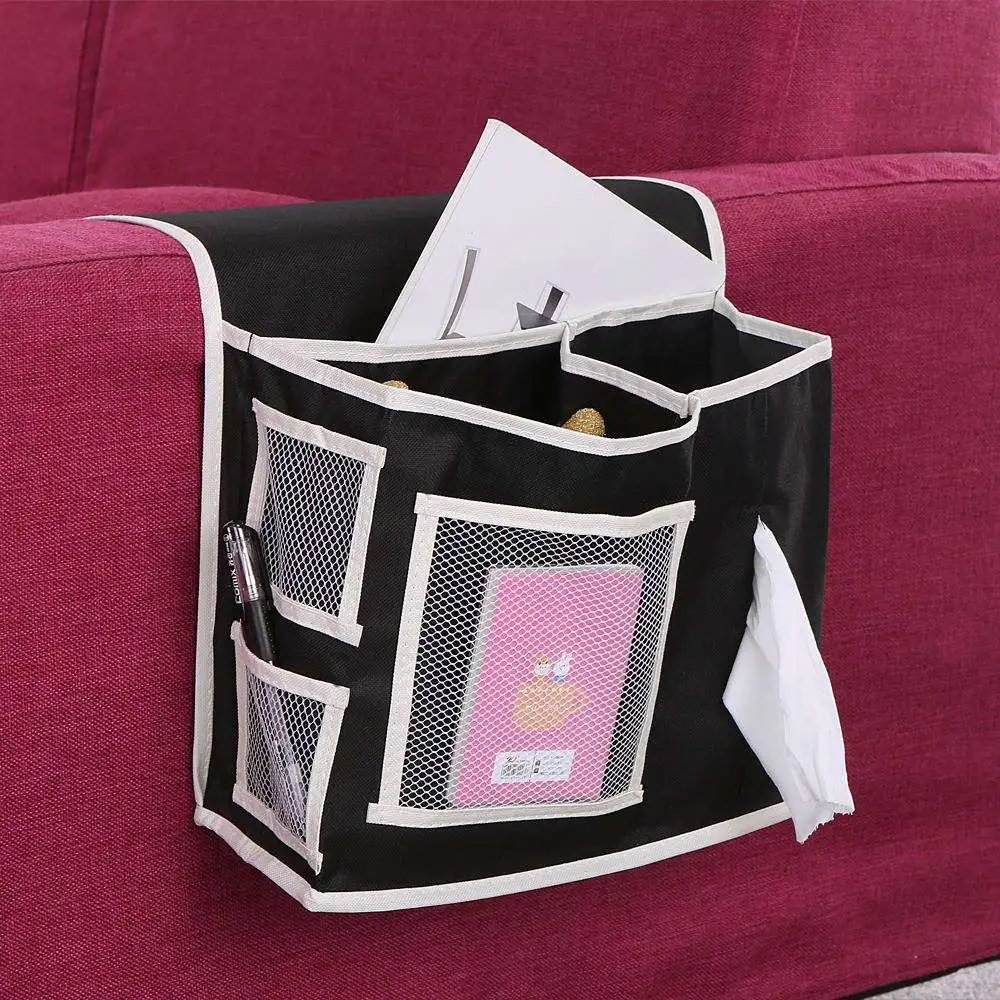 Sofa Bedside Caddy Phone Tissue Book Remote Pocket Hanging Storage Bag Organizer