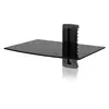 Universal glass panel floating bracket DVD AV component wall mount shelf with cable management system