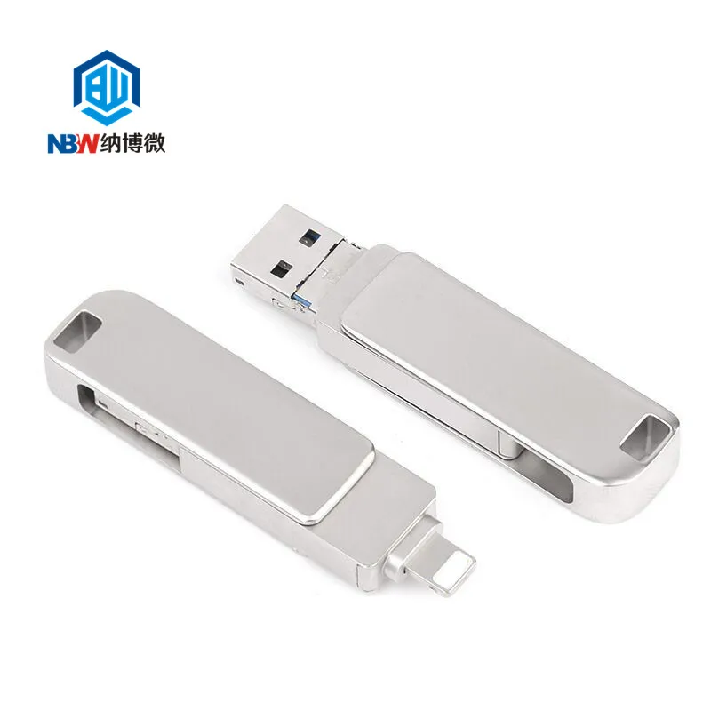 High Speed 32GB 64GB 128GB otg pendrive 3 IN 1 otg USB 3.0 flash drive for Iphone iPhone 8 8 Plus Iphone X android and PC
