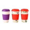 Rose printing composable quality assarance bamboo reusable cup with hand