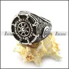 Viking Pirate Antique Silver Engraved Steering Wheel Rudder Round Signet Ring