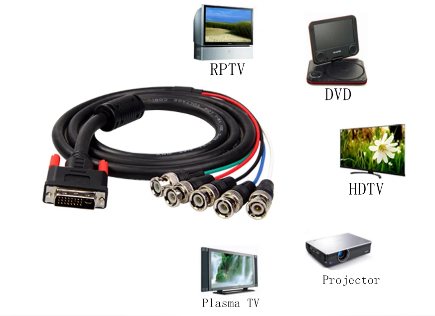 Dvi 24+5 Male/ Female To 5bnc Cable Dvi To Bnc Cable Adapter Buy Dvi