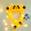 Funny Plush Pikachu Hat Ear Moving Jumping Hat