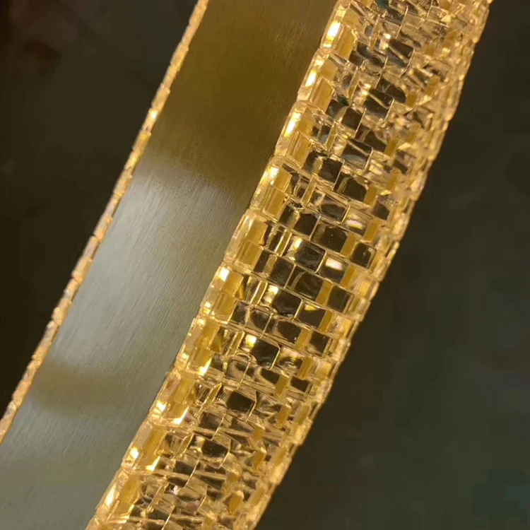 New Style indoor ring led circle gold chandelier modern Aluminum acrylic pendant led linear light