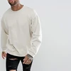 Crew Neck Dropped Shoulders sleeve Oversize Plain Sweatshirt For Men