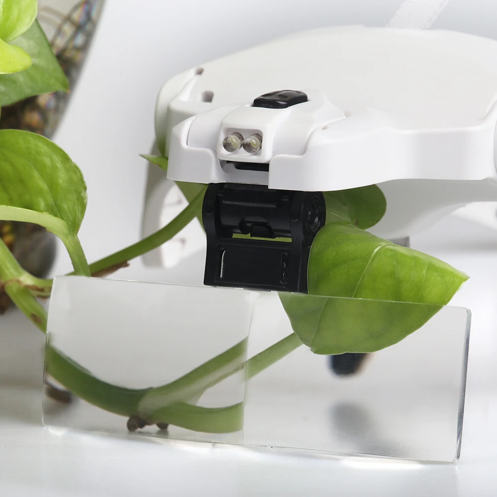 Bijia Bj9892b1 White Plastic Low Vision Hand Free Headwear Magnifier