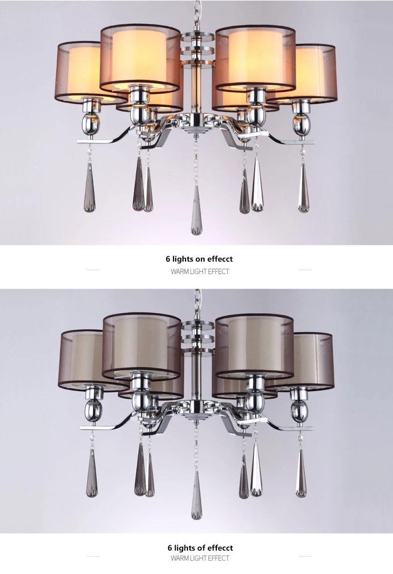 Decorate Contemporary 6 8 heads lights ceiling crystal hotel chandelier pendant for living room