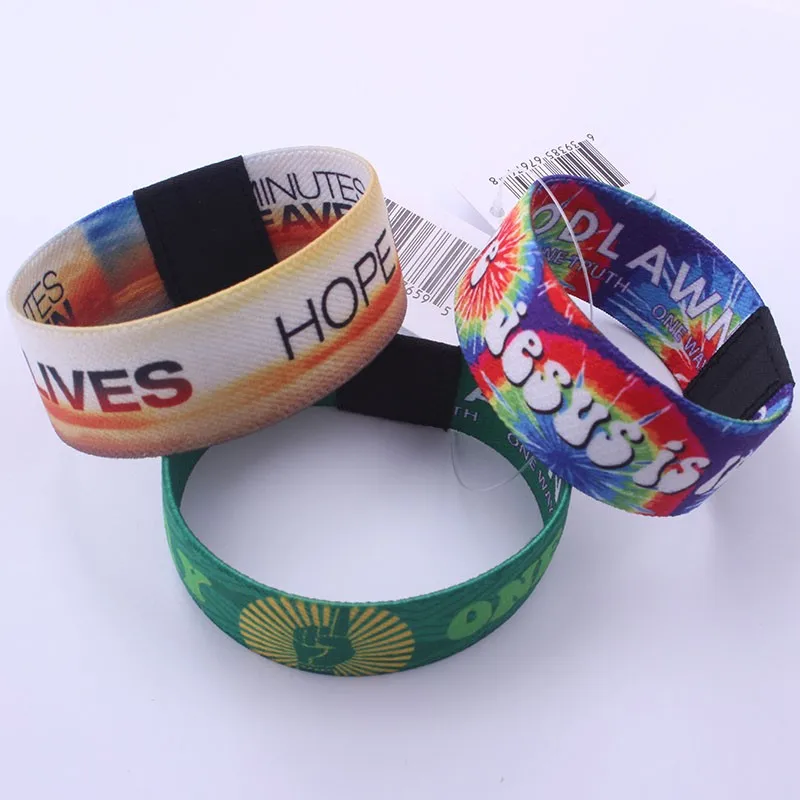 Fabric Textile Wristbands Woven Cotton In Elastic Wristband Made Your