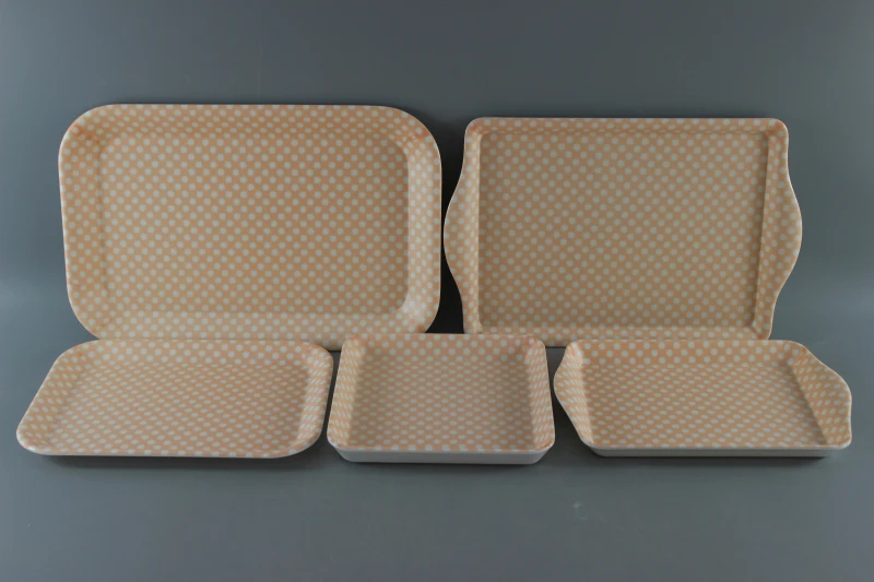 Non-slip surface Melamine tray Plastic tray Dot Print
