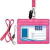 Wholesale Pink PU leather Work badge holder card wallet