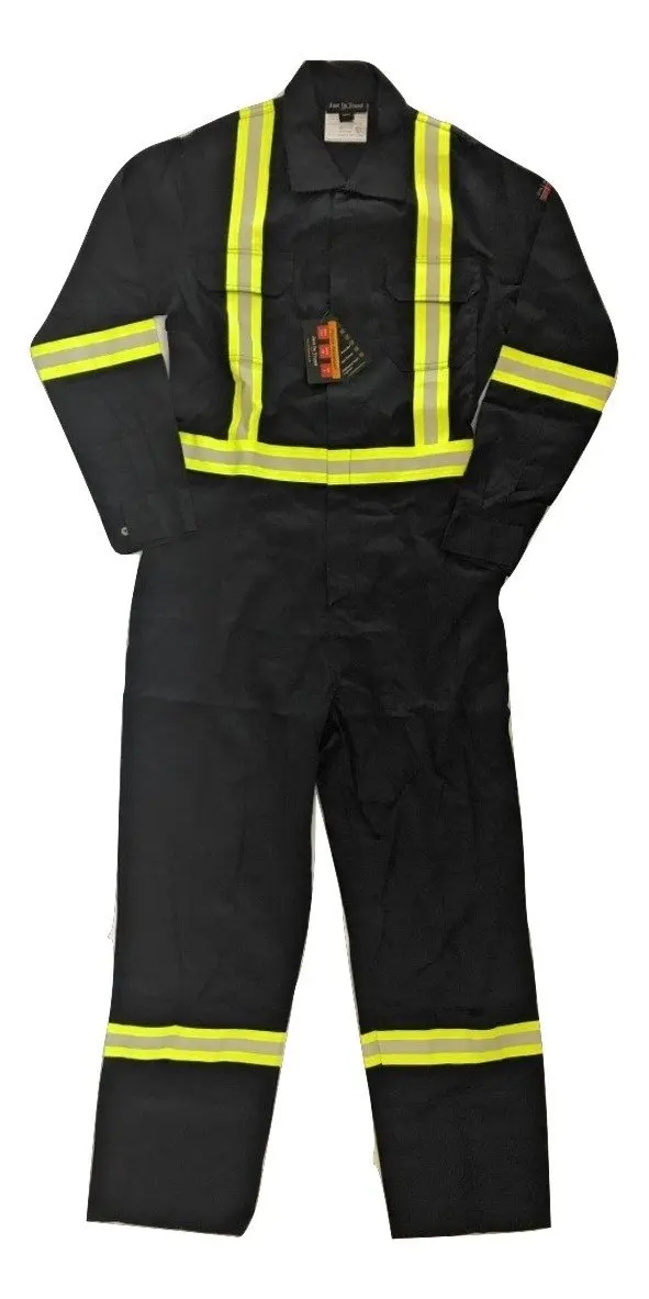 Flame Resistant FR High Visibility Hi Vis Coverall 88/% C//12/% N X-Large, Khaki