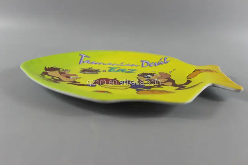 100% Melamine Fish Shape Dinner plate for Kid's