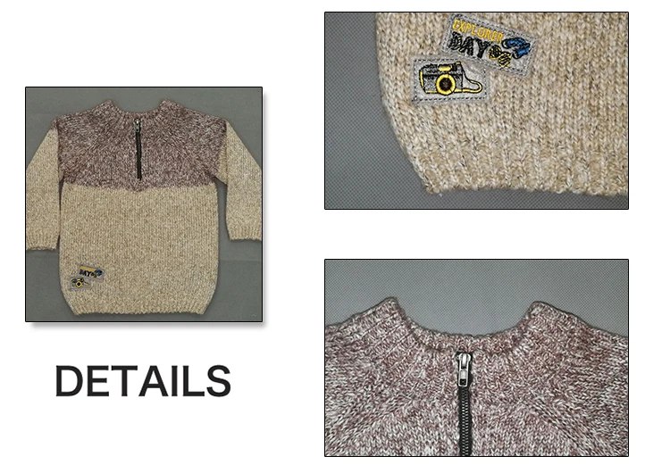 Most Popular Design Modern Patchwork Knitting Baby Pullover Sweater