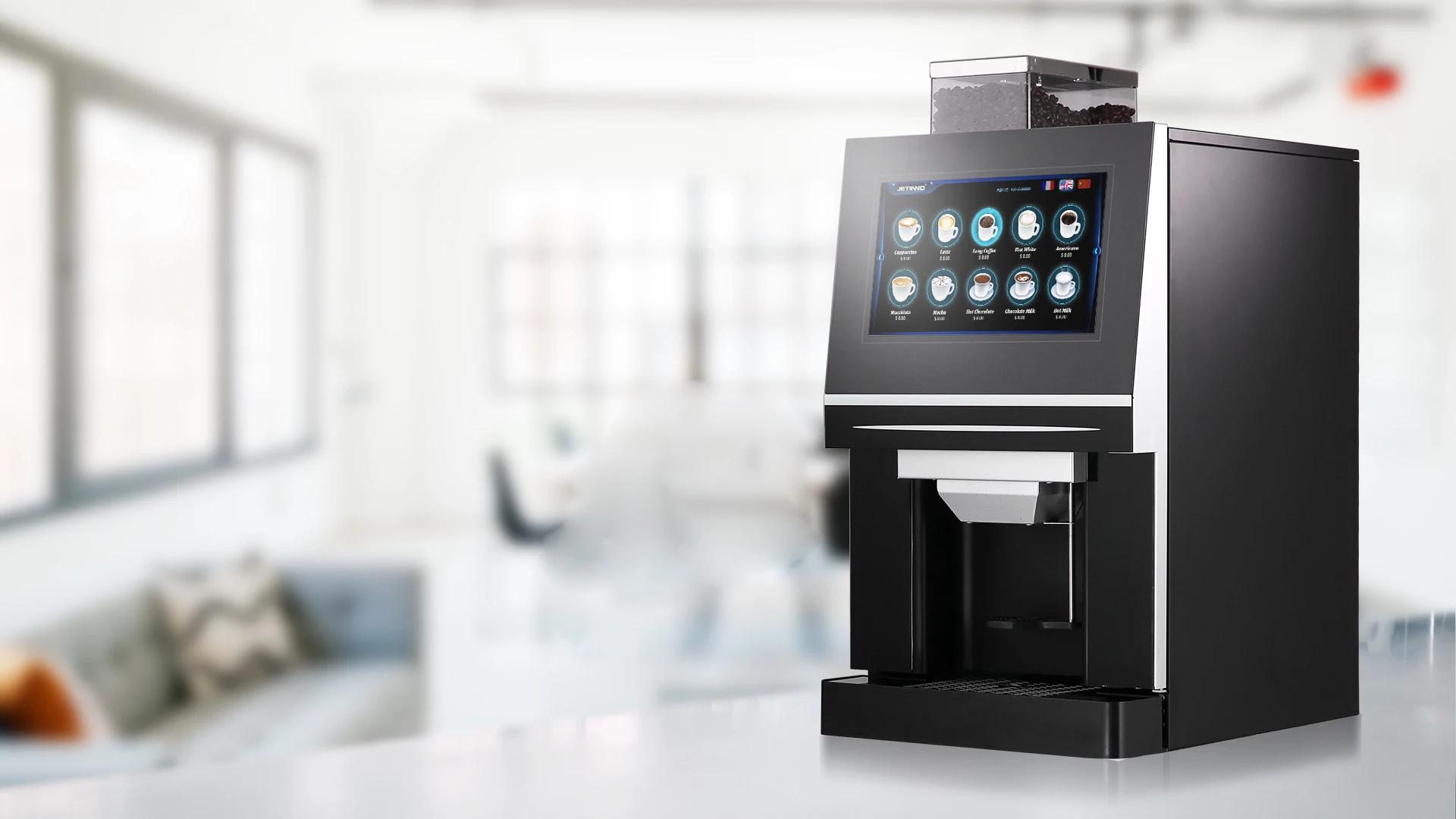 Korean Style Commercial Coffee Vending Machine Automatically Coin