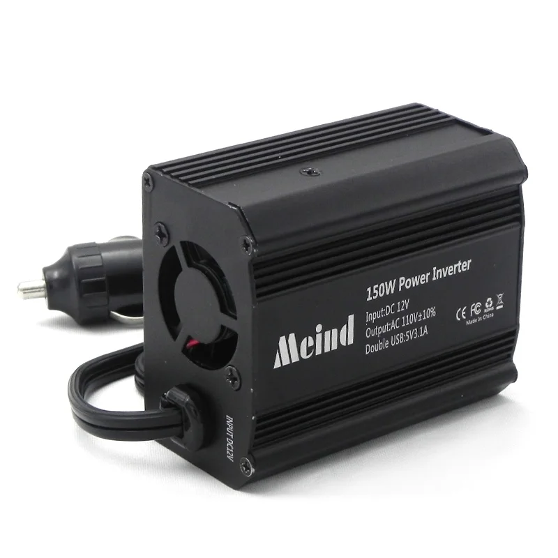 Voltage Converter from DC 12V to AC 110 Volt 100W Inverter 60 HZ Output USA plug 