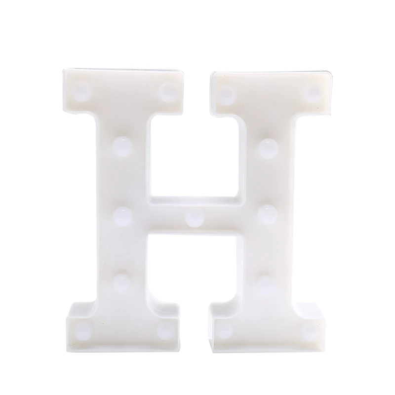 decoration letter type led light wholesale Outdoor Indoor Wall Decor Gift White Plastic Letter LED Marquee Sign Alphabet Lights