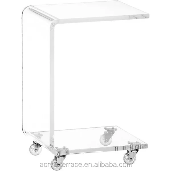 Thick Plain And Elegant Clear Transpa Acrylic Perspex Lucite Thick Plain And Elegant Clear Transpa Acrylic Perspex Lucite Bedside Table On Casters With 29x29 H