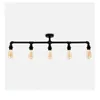 Industrial -matt black luiggi 5 way steampunk pipe wrap over kitchen ceiling light