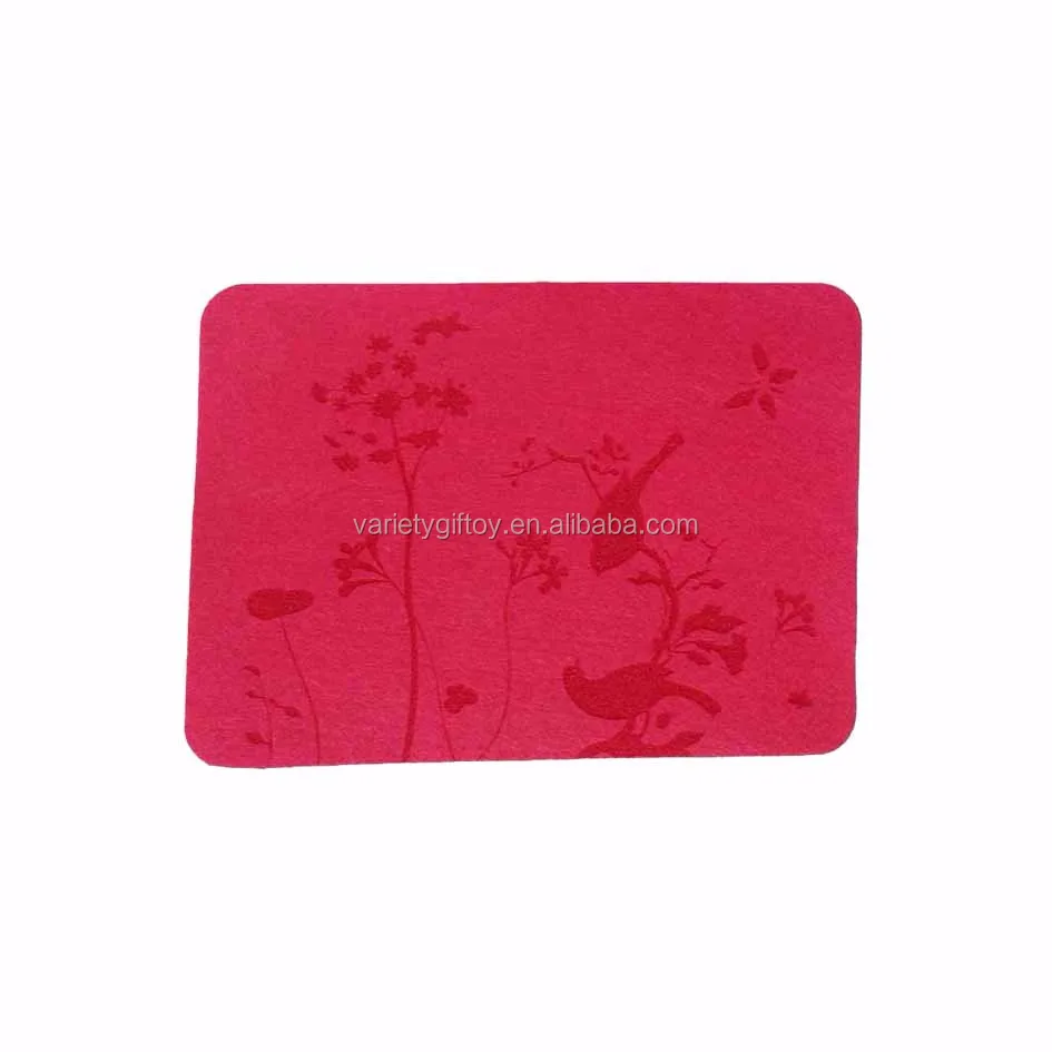 Ecofriendly 100 Polyester Laser Cut Bird Felt Table Mat Placemat For