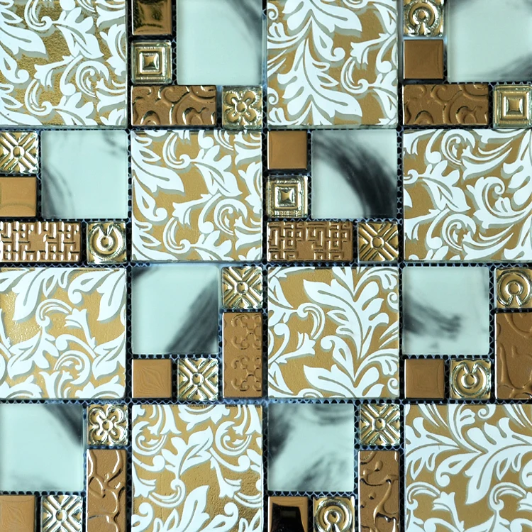 chevron 2x2 glitter crystal glass mosaic tile shower floor prices