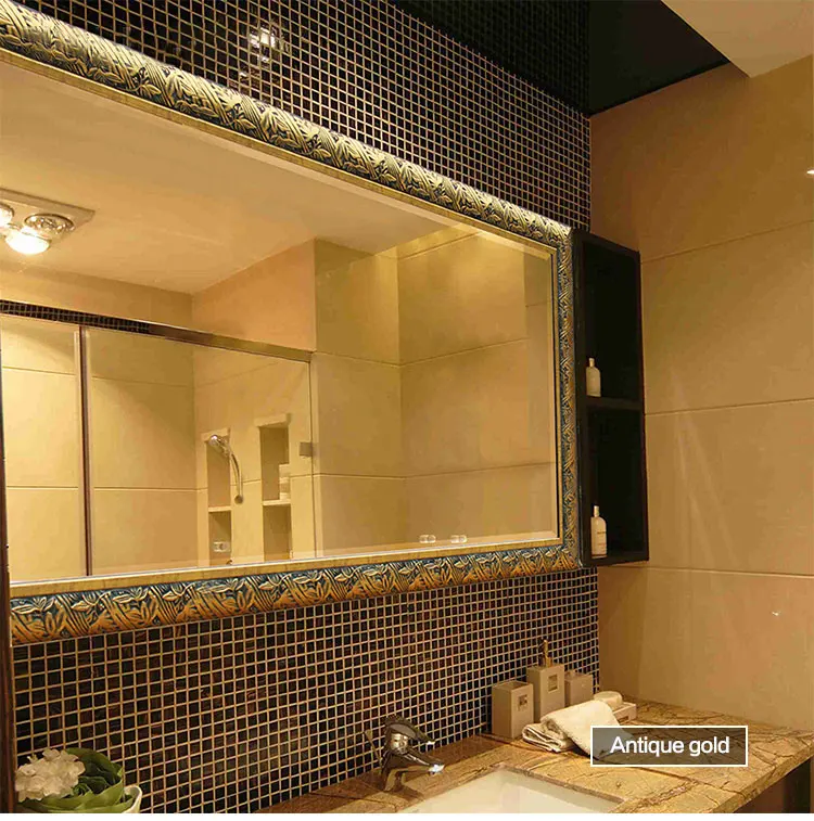 Rectangular bathroom mirror design decorative 3d modern wall mirror decor