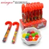 Christmas Decoration Colorful Jelly Beans Fruit Chewing Soft Candy Cane Tube Toy Candies
