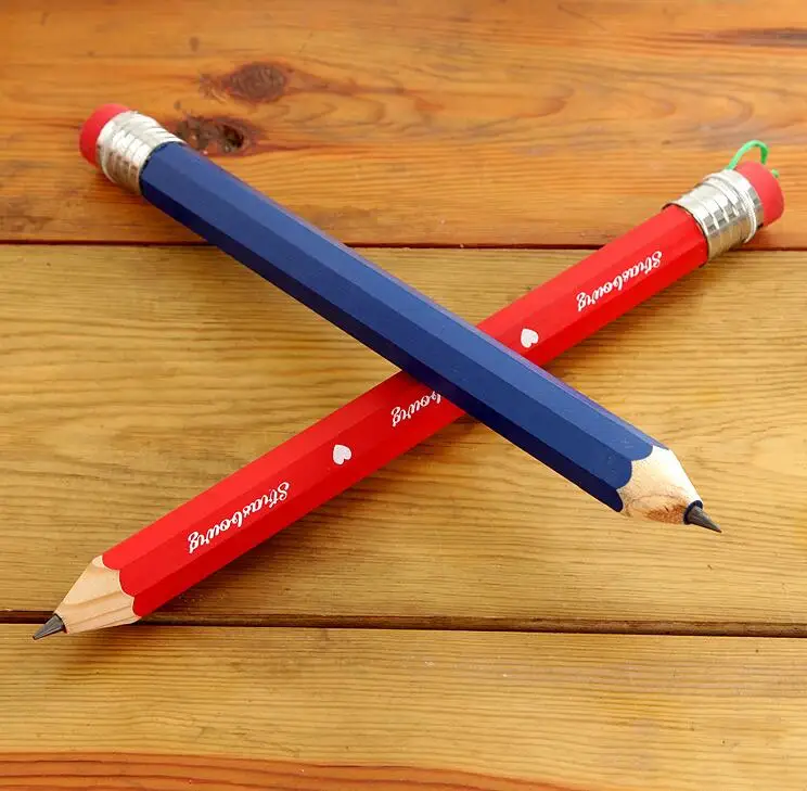 Wholesale Promotional Fancy Fat Pencil Custom Wooden Pencil With Cap