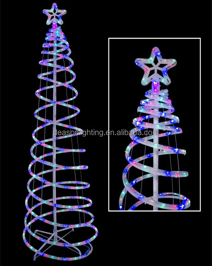 6' Multi-Color LED Lighted Outdoor Spiral Christmas Tree Light