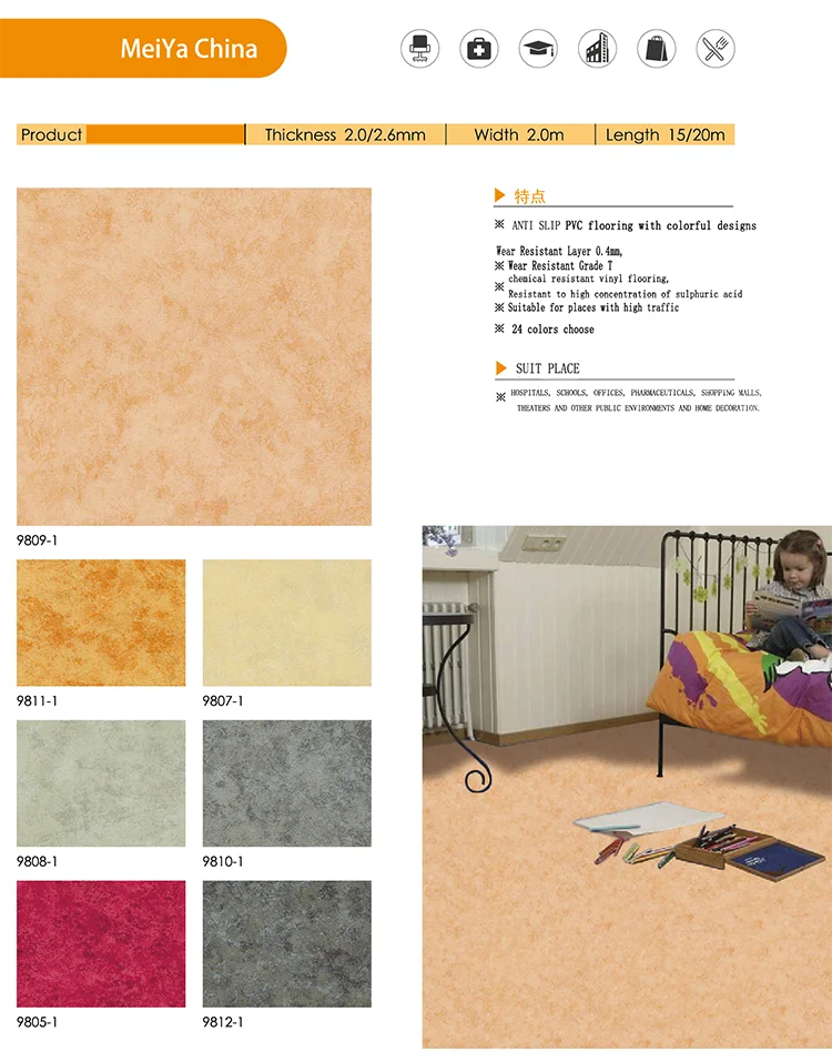 Bokai Non Slip Grade R9 Surface With Pur Linoleum Pvc Bus Flooring