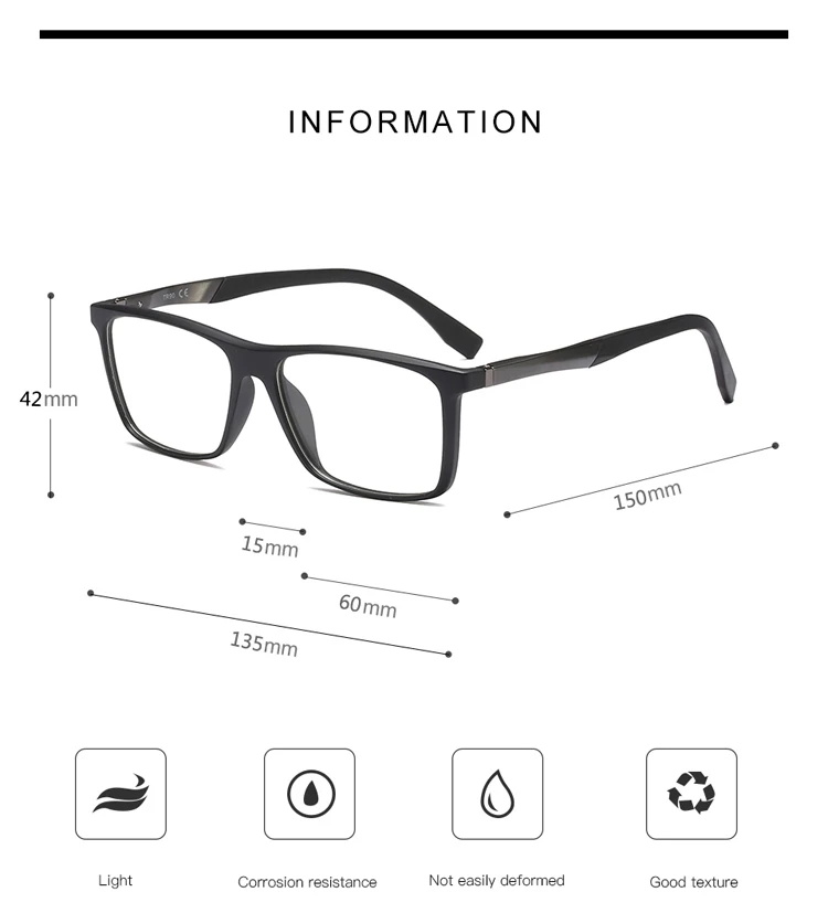 Ms G8003 New High Quality Men Tr90 Optical Frame Clear Glasses ...