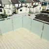 Stainless steel square baluster frosted glass railing for house