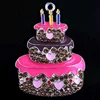 RP-108 Cake Crystal Rhinestone Chunky Pendant Charms for Kids Necklace Bubblegum Jewelry 45x35mm