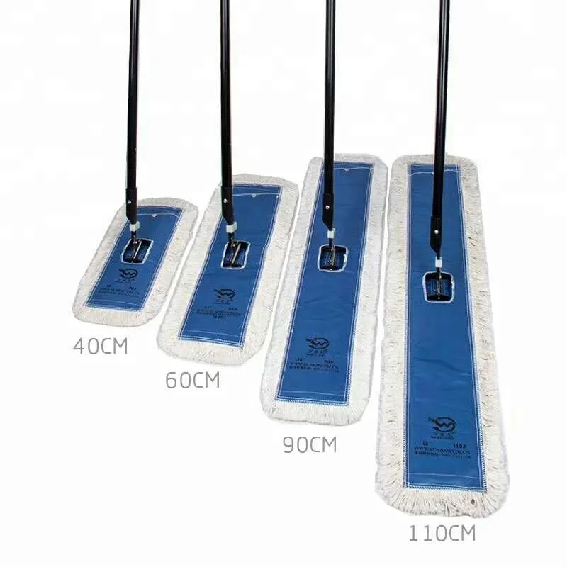 Cotton Dust Mop Cut Or Looped End Launderable Flat Mop With Aluminum