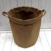 Customize Eco-friendly multifunctional round bottom washable kraft paper toy grocery basket storage bag