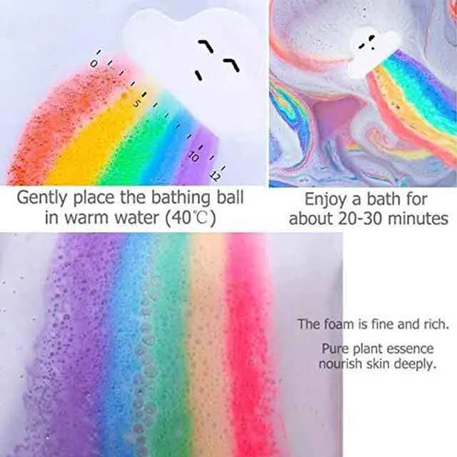 Custom 180g Beautiful fizzy Rainbow Bridge private sticker bath bombs with relax away your stress  function