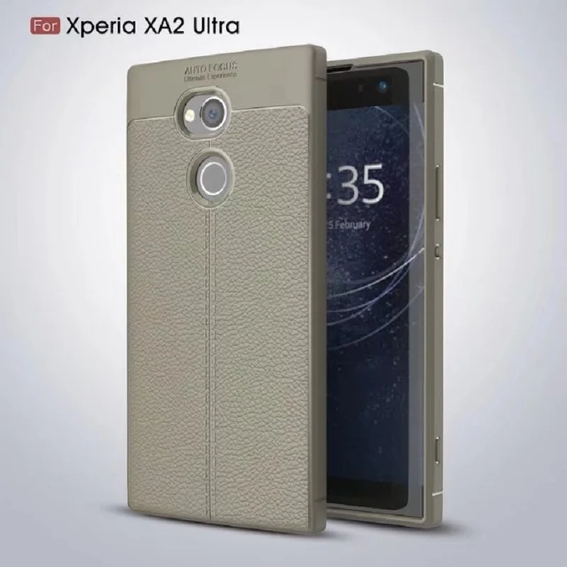 Hot Sell Litchi pattern Soft Tpu case for Sony Xperia XA2 Ultra Cover