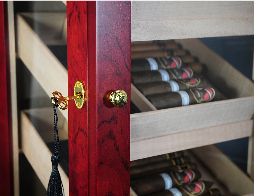 Large Capacity Bubinga Cigar Box Packaging Display Humidors Wooden