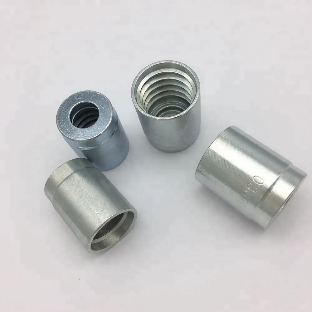 1//2 R1AT STEEL RE-USABLE SOCKET FERRULE FUO NON-SKIVE HYDRAULIC HOSE 1 WIRE