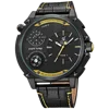 2019 Watch Manufacturers Multi Time Zone Big Dial Men Genuine Leather Strap Luxury Quartz Watch Wrist For Men