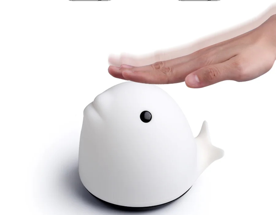 7 Colors Change Whale Silicone Soft LED Night Light Touch Control Color Changing kids room light