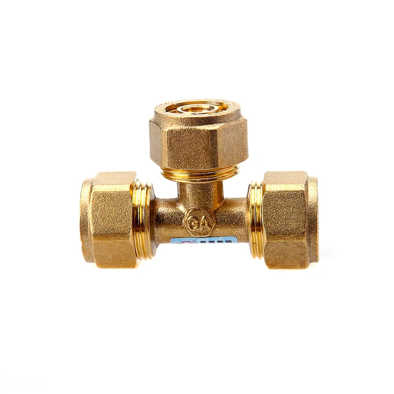 Oem 1/2" Brass Equal Tee Aluminium Multilayer Pipe Fittings Pex