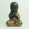 Table decor polyresin black little monk buddha statue